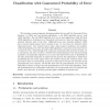 Classification with guaranteed probability of error