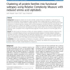 Clustering of protein families into functional subtypes using Relative Complexity Measure with reduced amino acid alphabets