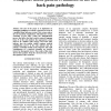 Computer aided patient evaluation in the low back pain pathology