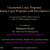 Description logic programs: combining logic programs with description logic