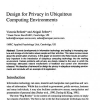 Design for Privacy in Ubiquitous Computing Environments