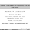 Does Secure Time-Stamping Imply Collision-Free Hash Functions?