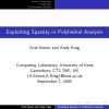 Exploiting Sparsity in Polyhedral Analysis