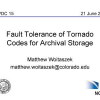 Fault Tolerance of Tornado Codes for Archival Storage