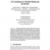 I/O Limitations in Parallel Molecular Dynamics