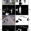 Kernel-based learning of cast shadows from a physical model of light sources and surfaces for low-level segmentation