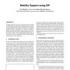 Mobility Support Using SIP