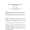 Notes on Generative Probabilistic Bisimulation