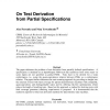 On Test Derivation from Partial Specifications