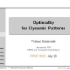 Optimality for dynamic patterns