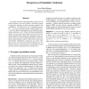 Perspectives in Probabilistic Verification