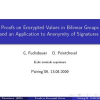 Proofs on Encrypted Values in Bilinear Groups and an Application to Anonymity of Signatures