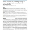 Testing for mean and correlation changes in microarray experiments: an application for pathway analysis