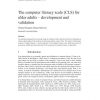 The computer literacy scale (CLS) for older adults - development and validation