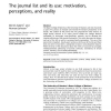 The journal list and its use: motivation, perceptions, and reality