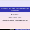 Theories of Automatic Structures and Their Complexity