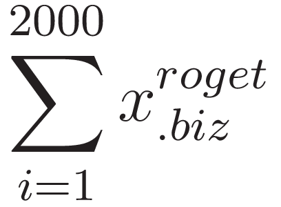 \sum_{i=1}^{2000} x_{.biz}^{roget}