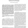 A Comparison of Classification Techniques for Technical Text Passages