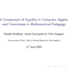 A Comparison of Equality in Computer Algebra and Correctness in Mathematical Pedagogy