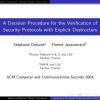 A decision procedure for the verification of security protocols with explicit destructors