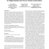 A game theoretic model for digital identity and trust in online communities