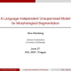A Language-Independent Unsupervised Model for Morphological Segmentation