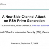 A New Side-Channel Attack on RSA Prime Generation