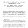 A Probabilistic Scheduler for the Analysis of Cryptographic Protocols