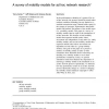 A survey of mobility models for ad hoc network research