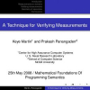 A Technique for Verifying Measurements