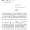 A Theory of Lexical Access In Speech Production