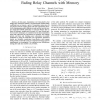 Achievable rates and training optimization for fading relay channels with memory