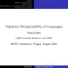 Algebraic Recognizability of Languages