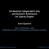 All Maximal Independent Sets and Dynamic Dominance for Sparse Graphs