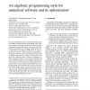 An Algebraic Programming Style for Numerical Software and its Optimization