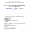 An exponential separation between regular and general resolution