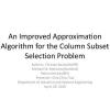 An Improved Approximation Algorithm for the Column Subset Selection Problem