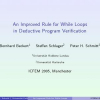 An Improved Rule for While Loops in Deductive Program Verification