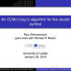 An O(M(n) log n) algorithm for the Jacobi symbol