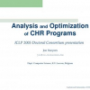 Analysis and Optimization of CHR Programs
