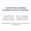 Analytical macromodeling for high-level power estimation