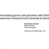 Annotating genes and genomes with DNA sequences extracted from biomedical articles