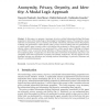 Anonymity, Privacy, Onymity, and Identity: A Modal Logic Approach