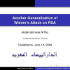 Another Generalization of Wiener's Attack on RSA