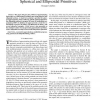 Approximation of n-dimensional data using spherical and ellipsoidal primitives