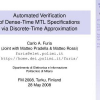 Automated Verification of Dense-Time MTL Specifications Via Discrete-Time Approximation