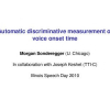 Automatic discriminative measurement of voice onset time