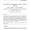 Axiomatic Characterization of Partial Ordinal Relations