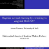Bayesian network learning by compiling to weighted MAX-SAT