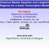 Chemical Master Equation and Langevin Regimes for a Gene Transcription Model